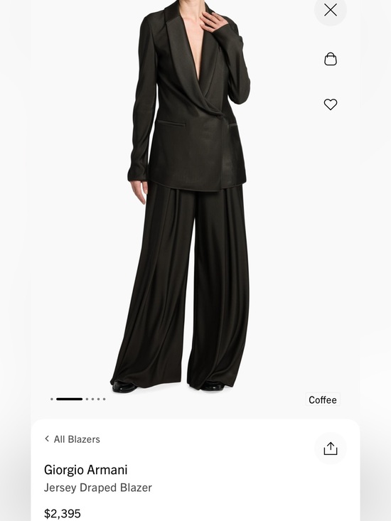 Giorgio Armani Pants - Giorgio Armani Dark Brown Suit/Wide-Leg Jersey Trousers
